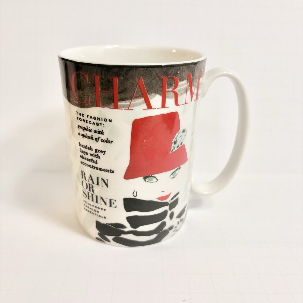 Lenox Kate Spade Charm Mug Make Headlines Rain or Shine Fashion Collab Cup 2003